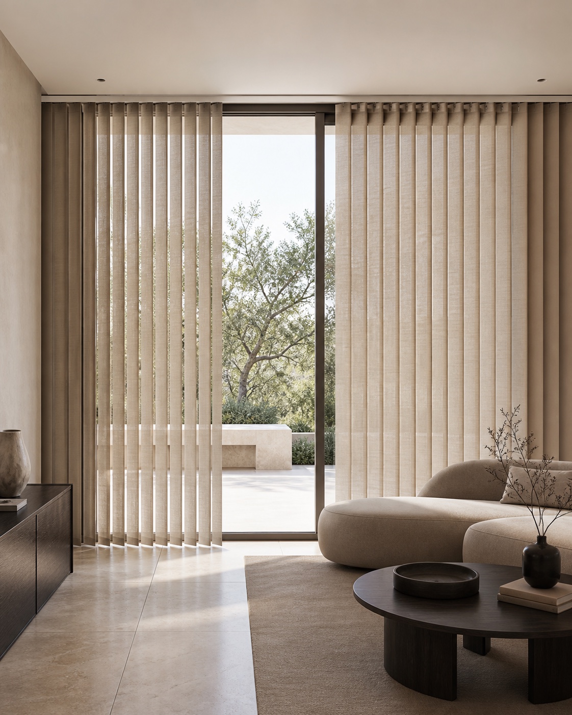 Vertical Blinds installed in a modern luxury interior